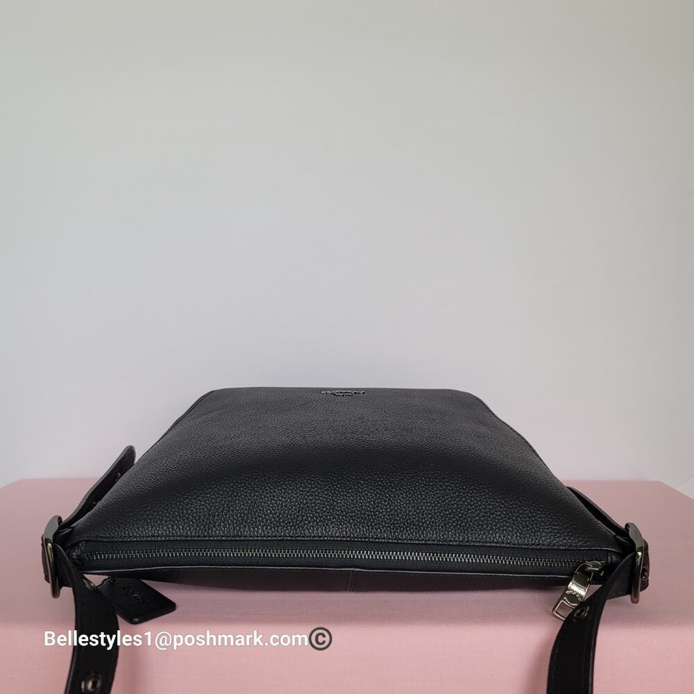 COACH Small Dufflette Pebbled Leather Crossbody Bag -Black color 🎈$189. - Picture 10 of 16